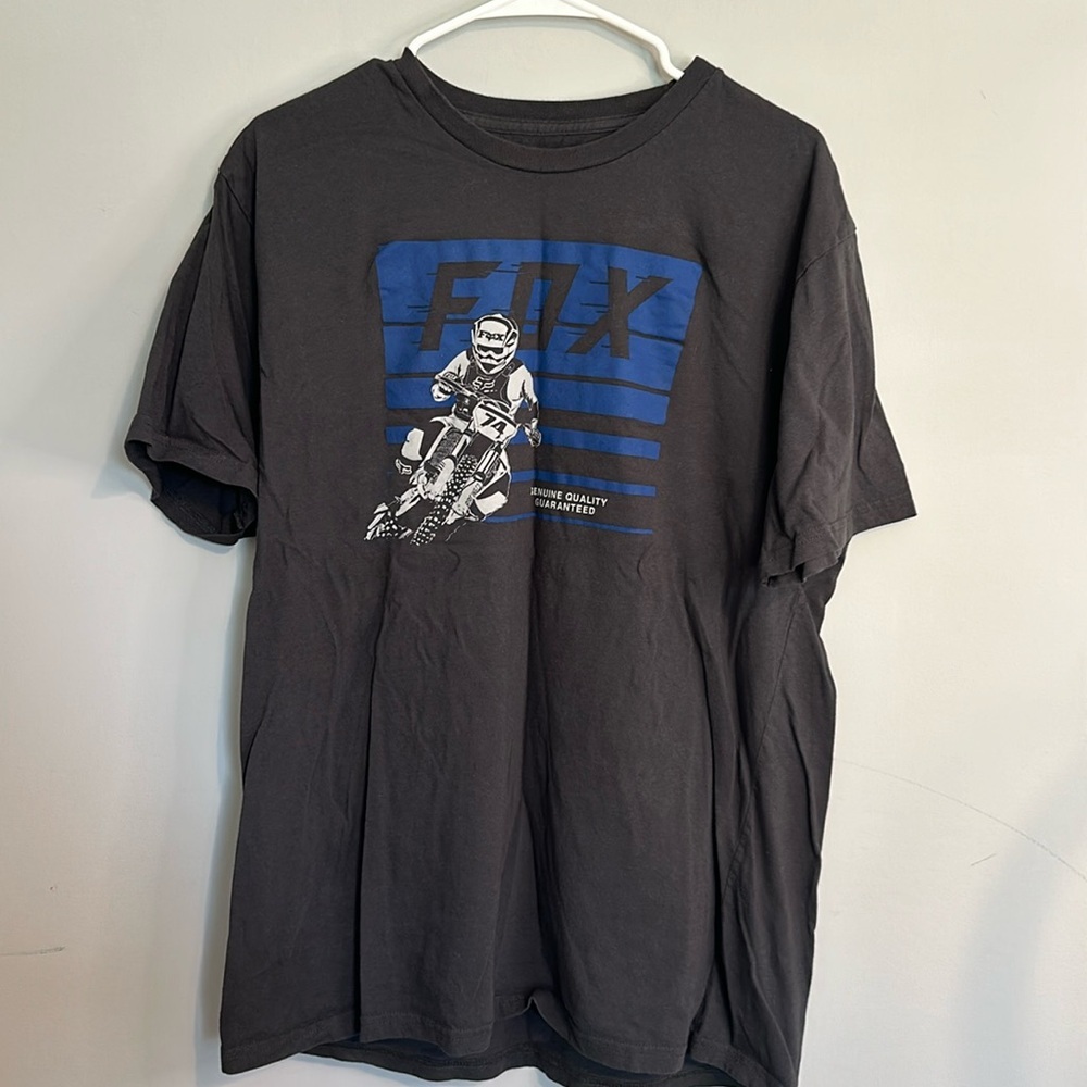Fox Racing Motorsport Motocross Black Blue 100% Cotton Men’s T Shirt XL